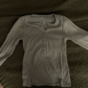 Old Navy Taupe Long Sleeve Henley Top